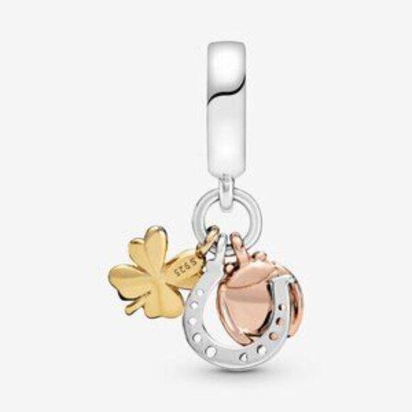 Horseshoe, Clover & Ladybird Dangle Charm - Picture 5 of 5